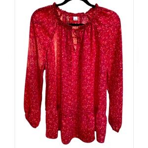 Old Navy Burgundy Floral Women's Top